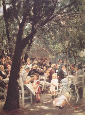 Max Liebermann Beer Garden in Munich (nn02) Norge oil painting art